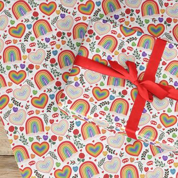 Gay Valentines Day Heart Wrapping Paper Roll #615, 2 of 3