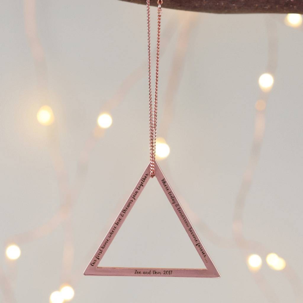 personalised geometric hanging decoration by lisa angel