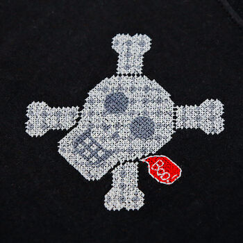 Glow In The Dark Skull Cross Stitch Kit For Clothing, 8 of 9