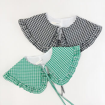 Black And White Gingham Oversized Collar, 3 of 6