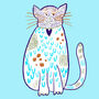 Smiling Cat Print Baby Blue, thumbnail 4 of 4