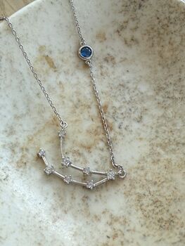 Capricorn Zodican Necklace With Capricorn Birthstone, 3 of 3