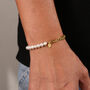 Pearl Bracelet For Men, Half Pearl Half Cuban Chain, thumbnail 6 of 11