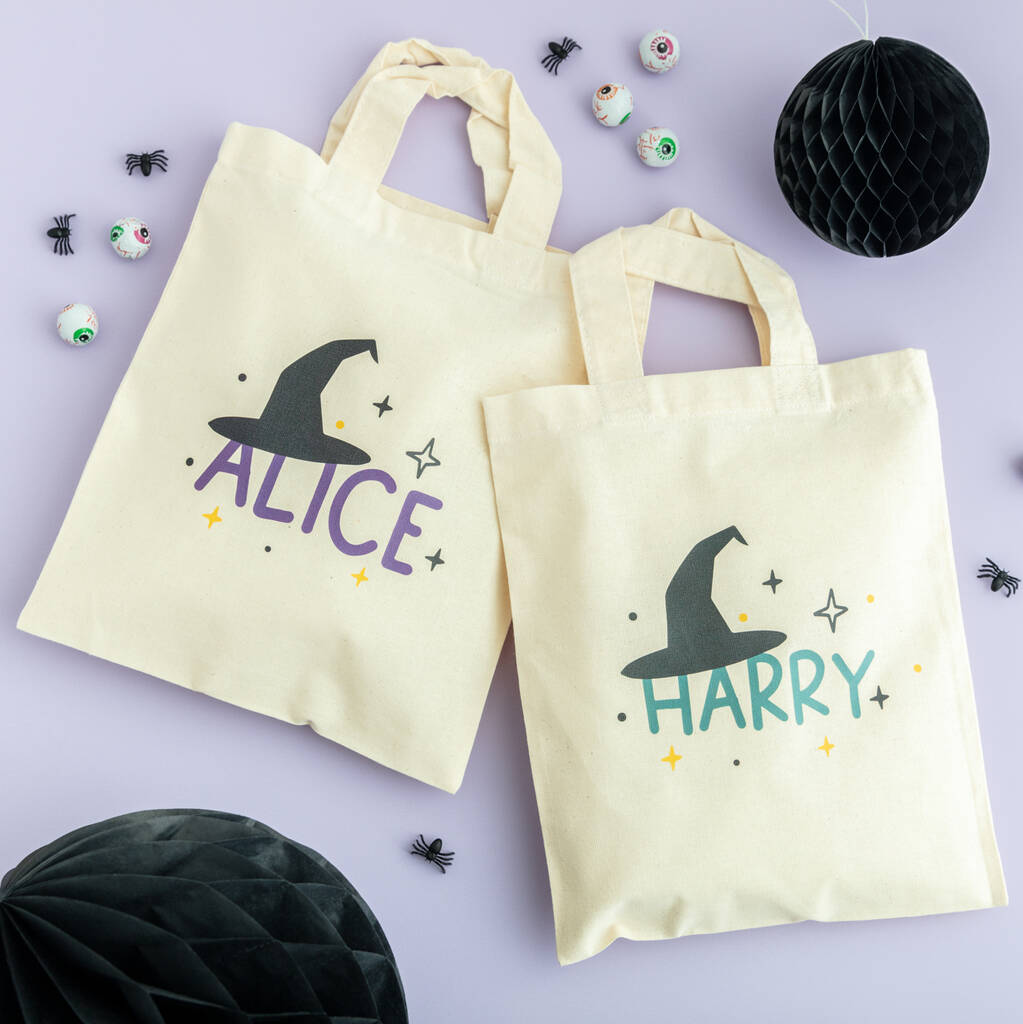 Personalised Witch Trick Or Treat Halloween Bag, 1 of 2
