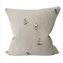 Skiers Embroidered Linen Cushion W Insert, thumbnail 6 of 6