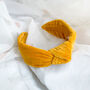Yellow Velvet Knot Headband, thumbnail 4 of 6