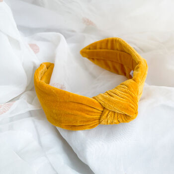 Yellow Velvet Knot Headband, 4 of 6