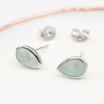 Sterling Silver And Semi Precious Chalcedony Earrings, 4 of 10