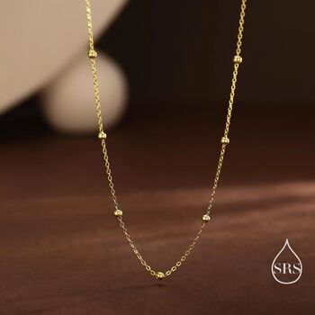 Satellite Chain Choker Necklace In Sterling Silver, 4 of 12