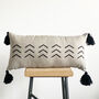 Linen Lumbar Cushion Cover With Embroidery, thumbnail 4 of 5