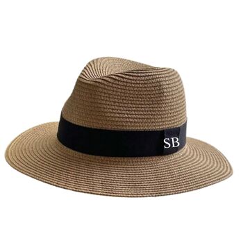Personalised Summer Fedora Sun Straw Hat, 7 of 9