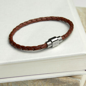 Personalised Men's Woven Leather Bracelet, 3 of 3