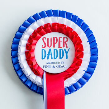 Super Dad Fathers Day Personalised Rosette, 7 of 7