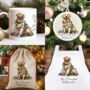 Personalised Golden Retriever In Christmas Lights, thumbnail 1 of 10