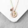Personalised Birth Flower Heart And Disc Necklace, thumbnail 3 of 12