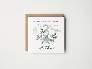 Personalised 1st Birthday Shark Card *Age Options, 3 of 5