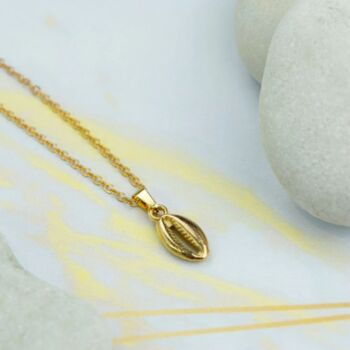 Gold Plated Handmade Sea Shell Necklace Cowrie Pendant, 5 of 9