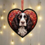 Springer Spaniel Stained Glass Effect Heart Suncatcher, thumbnail 7 of 7