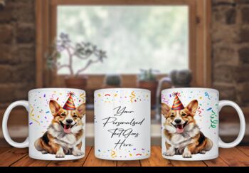 Personalised Corgi Birthday Congratulations Party Gift Mug, 2 of 2