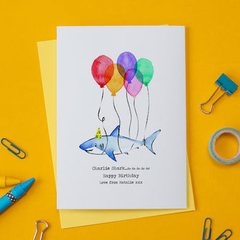 Personalised Shark Birthday Card, 4 of 4