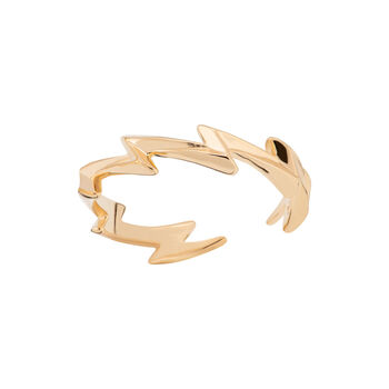 Gold Plated Lightning Bolt Stacking Ring, 6 of 7