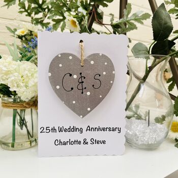 Personalised Silver Wedding Anniversary Keepsake Card, 3 of 5
