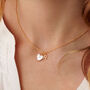 Diamond Letter Necklace With Freshwater Pearl Heart, thumbnail 5 of 7