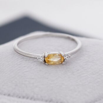 Natural Yellow Citrine Ring In Sterling Silver, 3 of 9