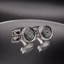 Silver Antique Cufflinks Vintage Crystal, thumbnail 4 of 5