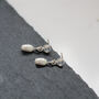 Round Moonstone And Pearl Earrings 9ct Gold Or Silver, thumbnail 2 of 5