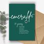 Sparkly Emerald Anniversary Heart Card, thumbnail 1 of 8