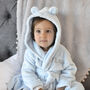 Personalised Blue Baby Dressing Gown With Ears, thumbnail 1 of 12