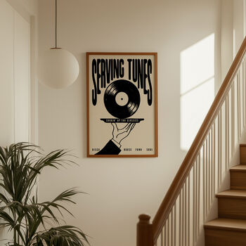 Serving Tunes Print | Music Poster | Home Decor | Vinyl | Illustration | Record | Bar | Trendy | Retro | Disco And House | Mid Century, 11 of 11