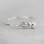 Sterling Silver Love Knot Ring With Birthstones, thumbnail 6 of 9