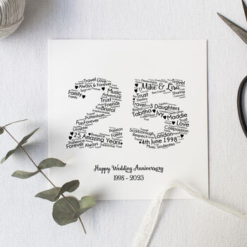Personalised 25th Wedding Anniversary Gift For Husband, 5 of 5