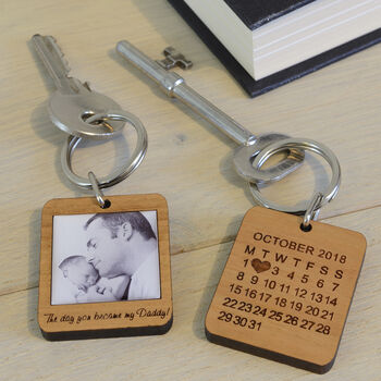 Personalised 'The Day You Became My…' Photo Key Ring, 3 of 5