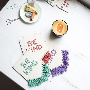 Be Kind Tasseled Embroidery Board Kit, 5 of 12