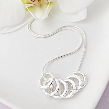 60th Birthday Silver Rings Necklace, 2 of 4