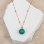 Personalised Gold And Turquoise Stone Pendant Necklace, thumbnail 2 of 4