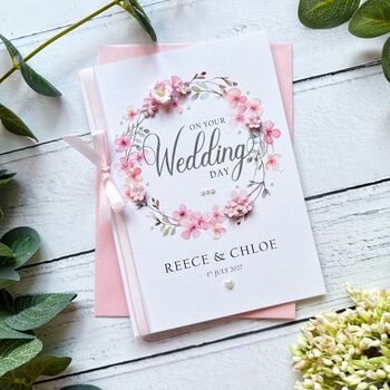 Personalised Wedding Card: Cherry Blossom Design, 8 of 11