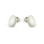 Silver Flower Petal Stud Earrings, thumbnail 2 of 4