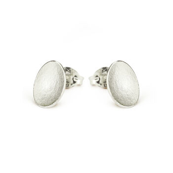 Silver Flower Petal Stud Earrings, 2 of 4
