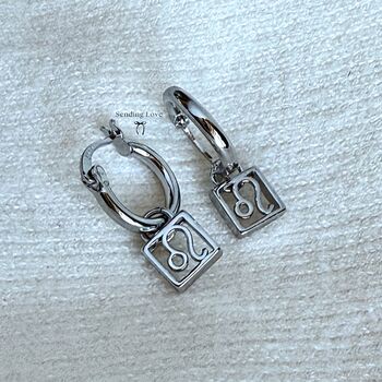 Leo Zodiac Charm Earrings Gift For Her This Christmas, 3 of 3