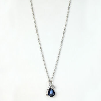 Crystal Teardrop And Ribbon Pendant Necklace, 4 of 5