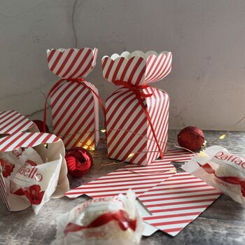 Candy Cane Stripe Half Cracker Shaped Box Set Of Four, 3 of 6
