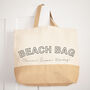 Personalised Slogan Beach Bag, Jute And Canvas Xl Bag, thumbnail 2 of 4