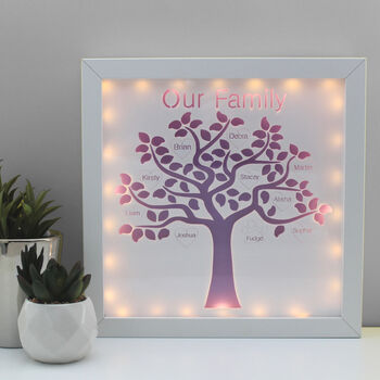 'Our Family' Personalised Family Tree Picture Light, 5 of 12