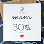 30th Birthday Card For Special Mum, Personalised Card, thumbnail 2 of 4