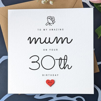 30th Birthday Card For Special Mum, Personalised Card, 2 of 4
