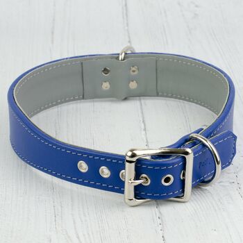 Double Trouble Wide Leather Dog Collar, 3 of 5